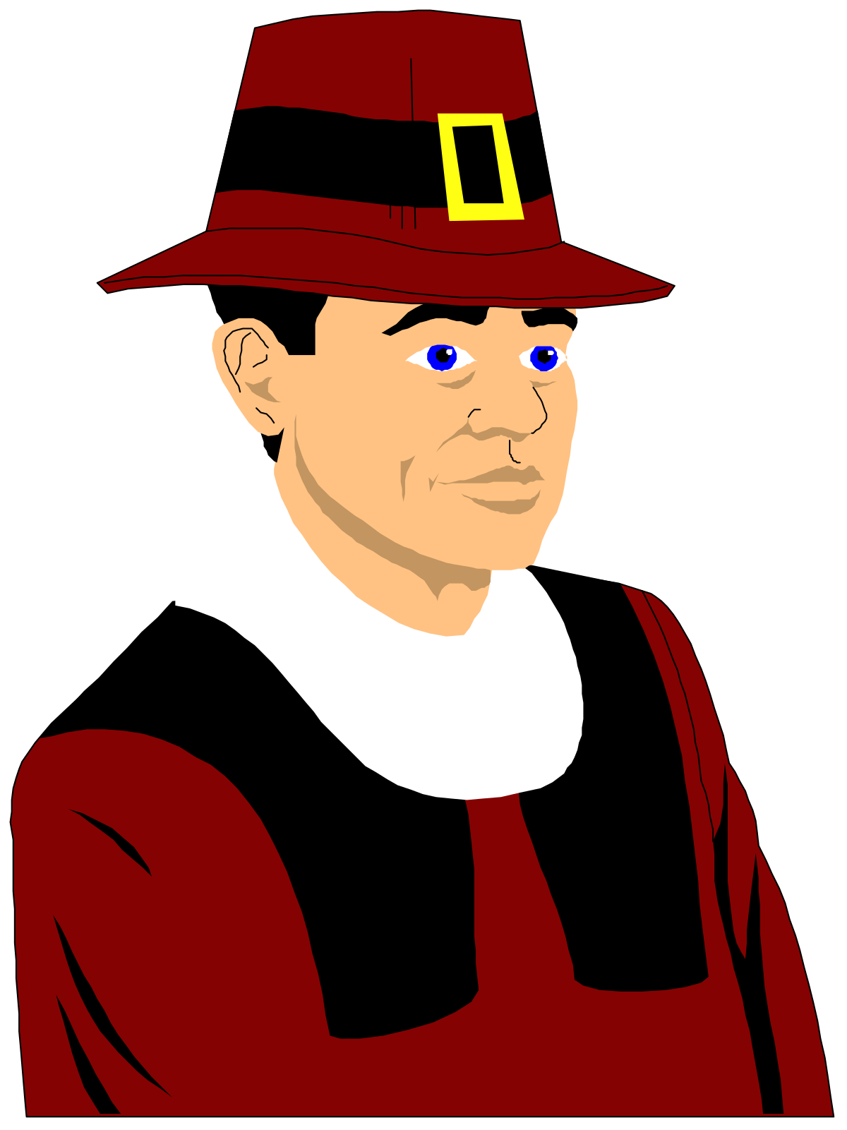 Man in Red Hat and White Shirt Clipart - Vibrant and Stylish Graphics