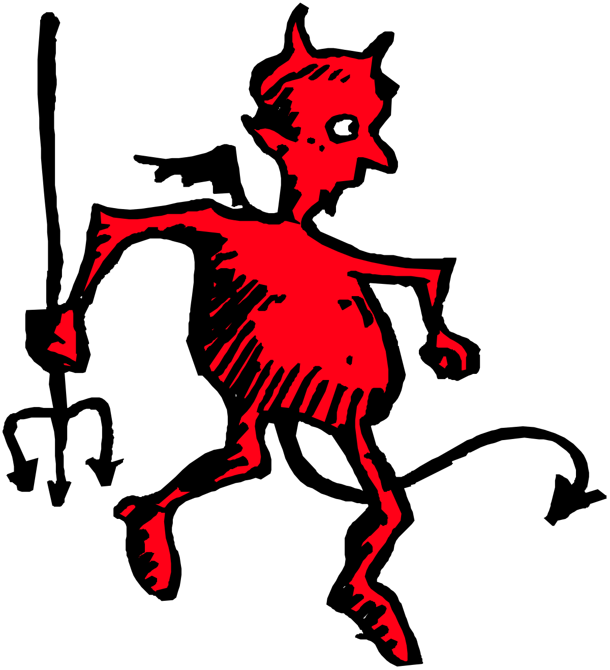 Red Silhouette of a Man with Sword - Dynamic Clipart for Diverse Uses