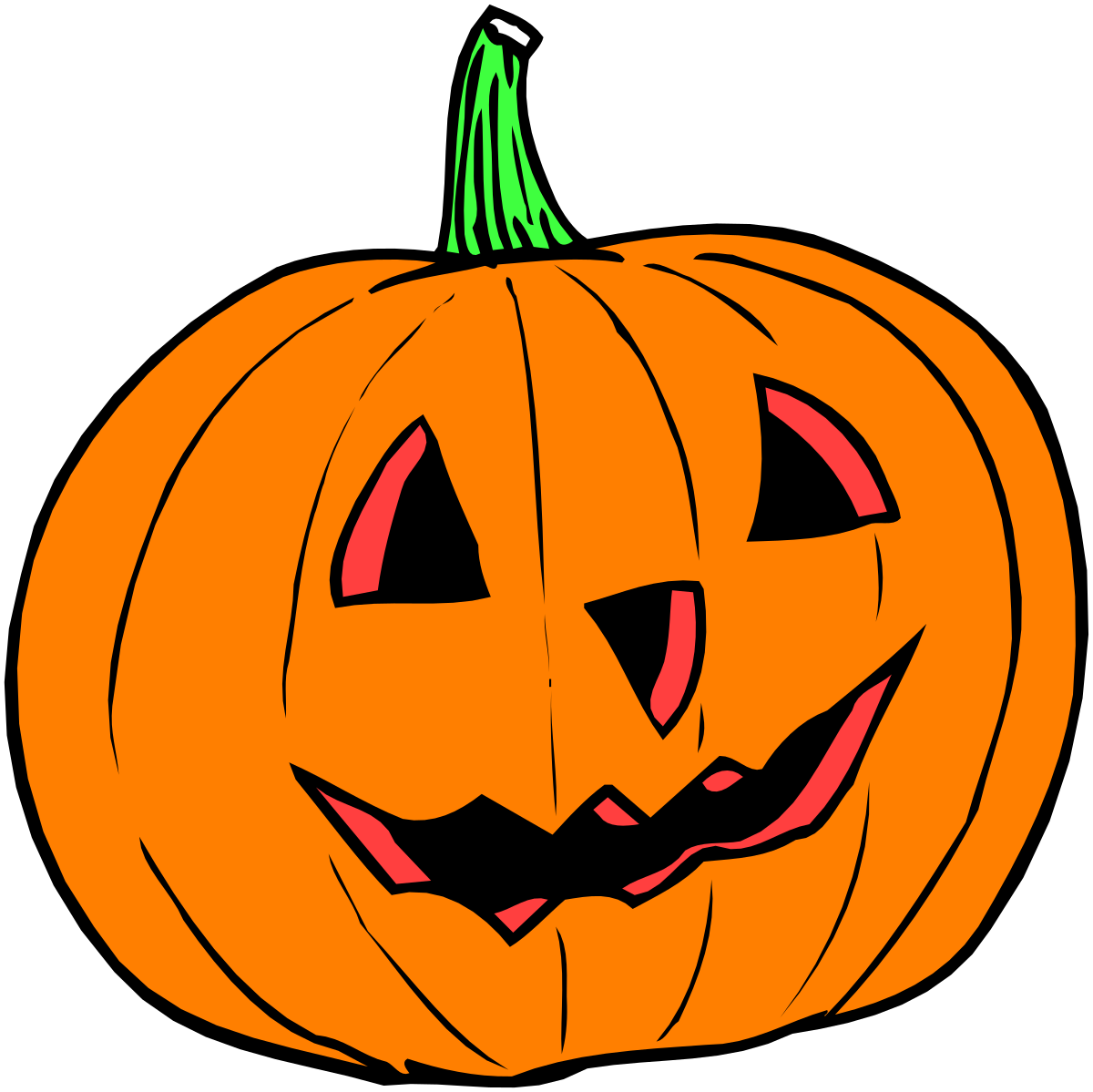 a pumpkin with a green leaf on top clip art png transparent Pumpkin Clipart with Green Leaf: Perfect for Fall Themes