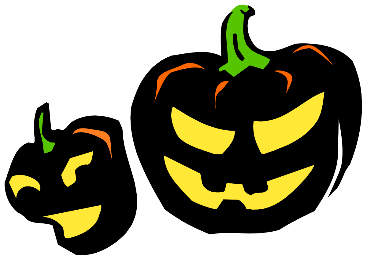 two pumpkins with faces clip art png transparent Pumpkins with Faces Clipart - Fun Halloween Characters