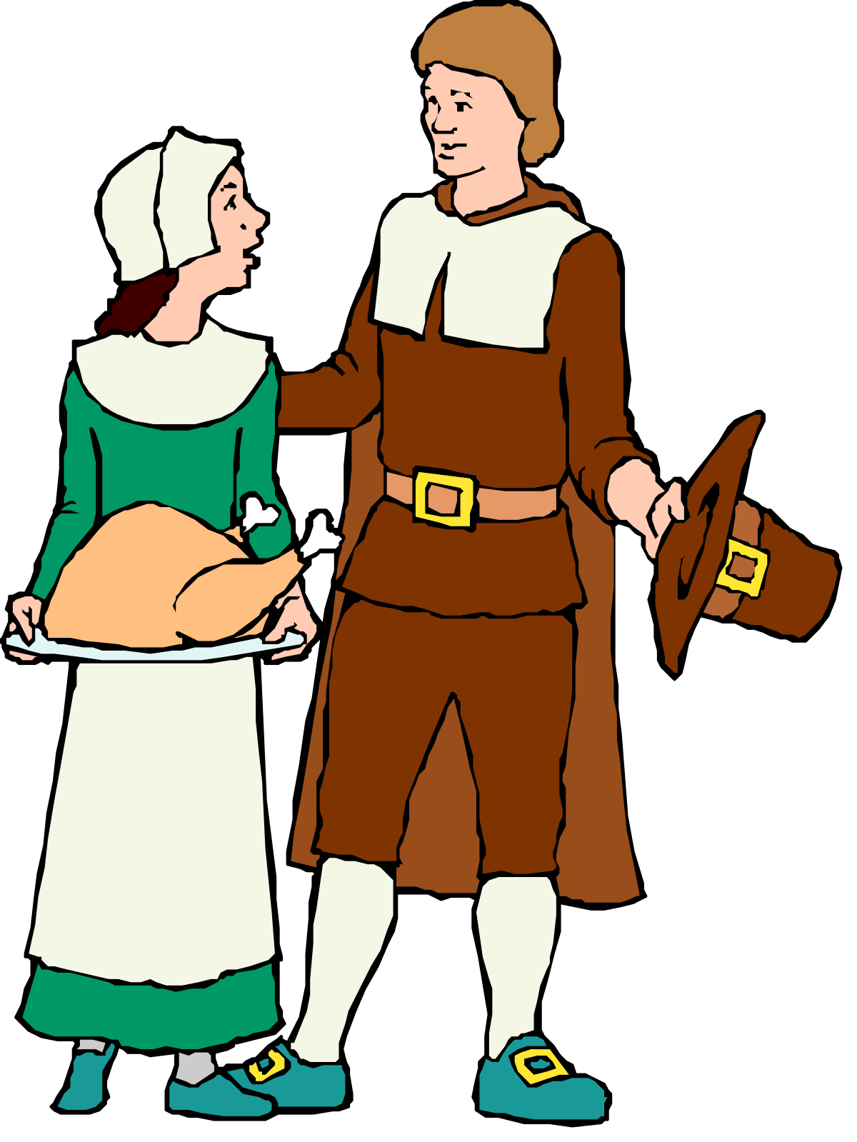 Medieval Clothing Clipart: Man and Woman in Historical Attire