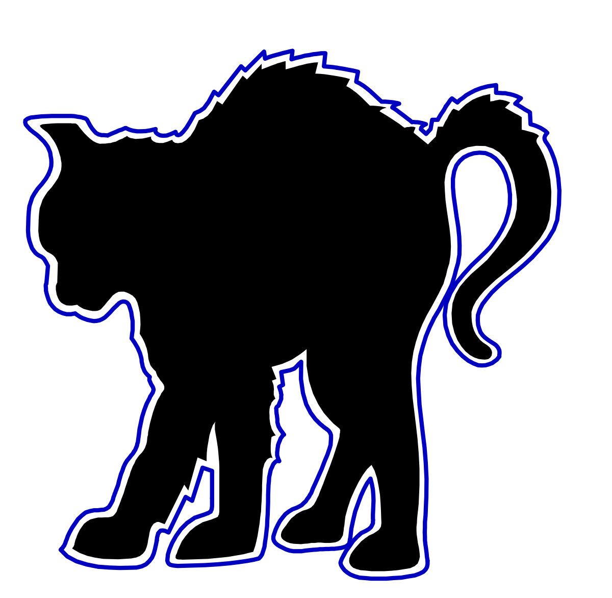 Blue Elephant Silhouette Against Black Background - Stunning Clipart
