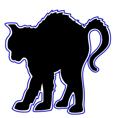Blue Elephant Silhouette Against Black Background - Stunning Clipart