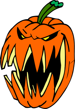 Halloween Pumpkin Clipart with Green Leaf - Perfect for Spooky Designs