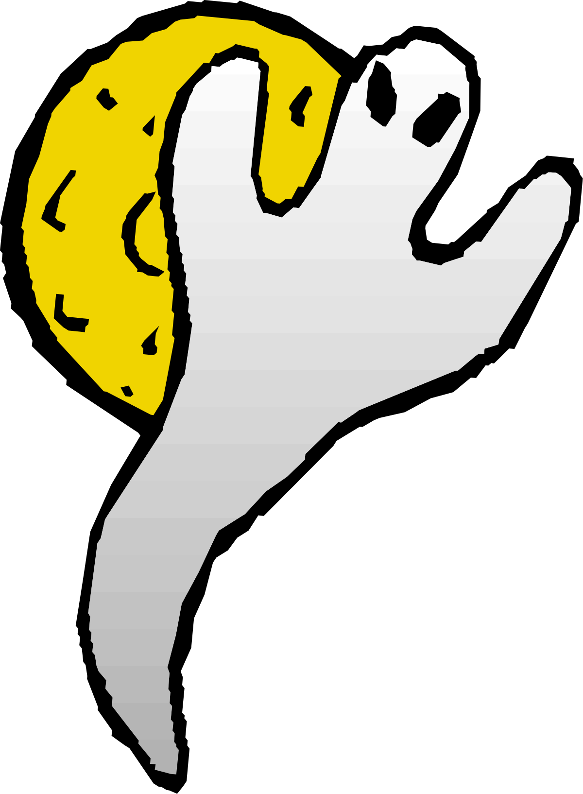 Yellow and White Hand Silhouette Clipart for Creative Projects