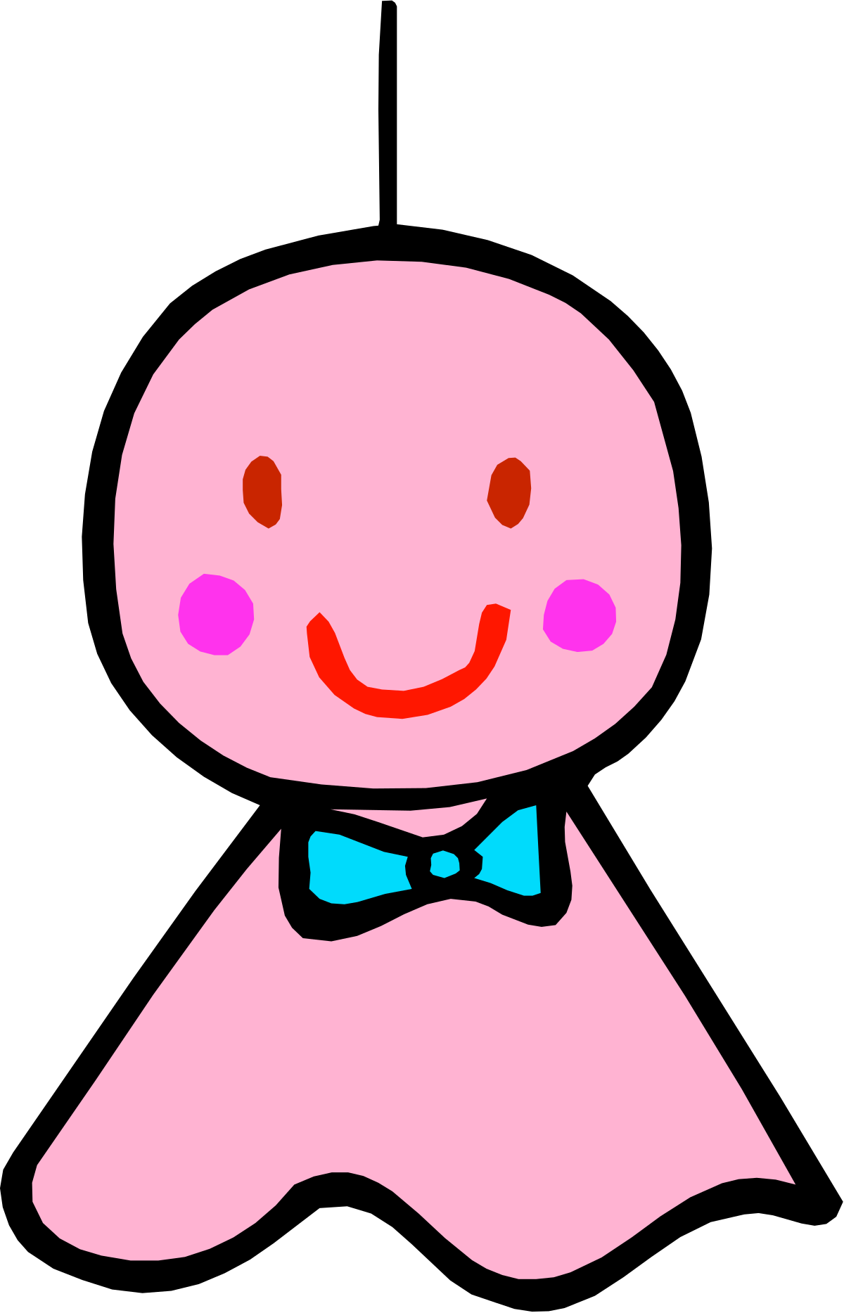 a pink figure with a bow tie around its neck clip art png transparent Pink Figure with Bow Tie Clipart for Creative Projects