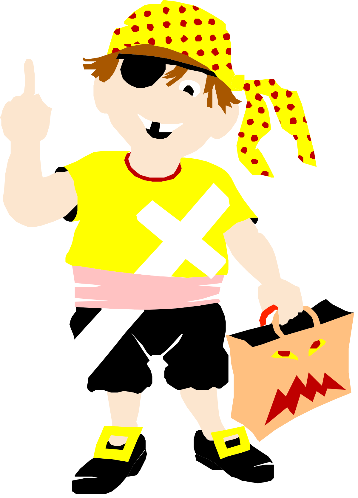 Cartoon Character with Bag and Hat - Fun Clipart for Creative Projects