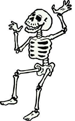 Skeleton Clipart: Hand Up Pose for Eye-Catching Designs