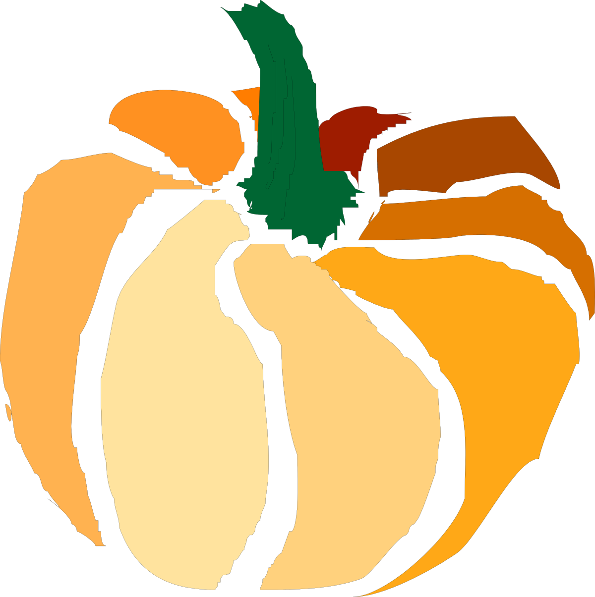 Pumpkin Clipart with Green Stem - Harvest Season Delight