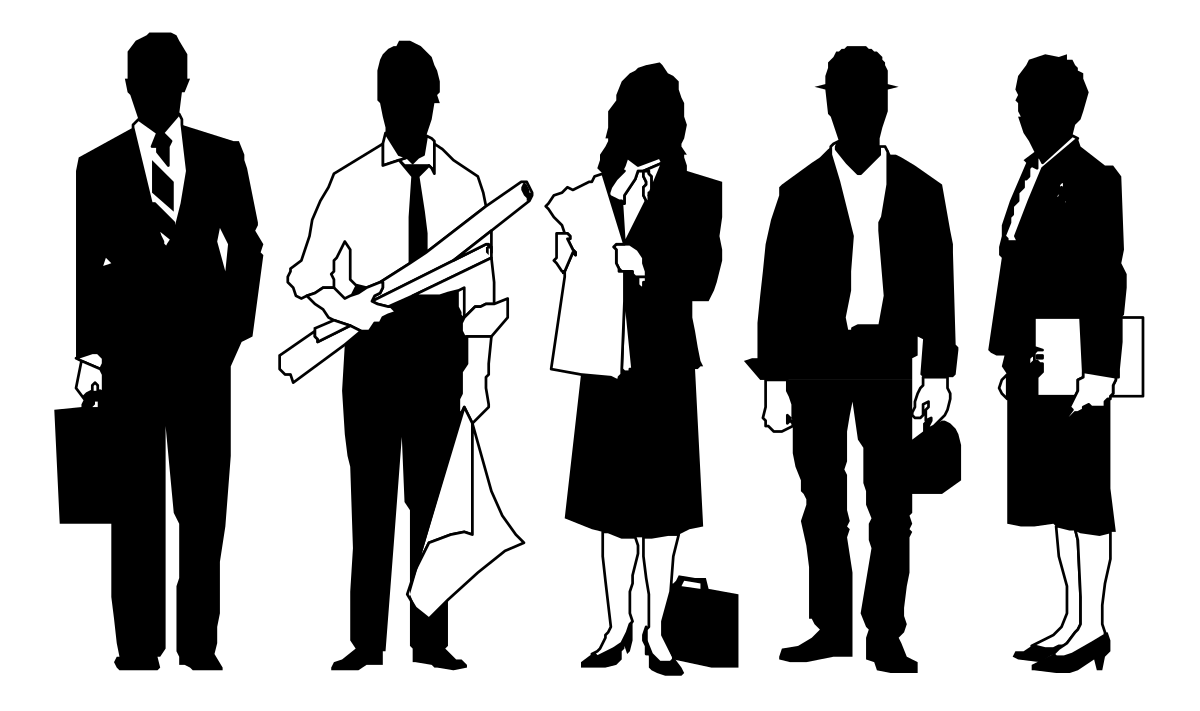 Business Professionals in Suits and Ties Clipart