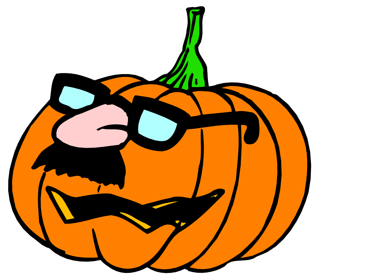 Cartoon Pumpkin with Sunglasses - Fun and Whimsical Clipart