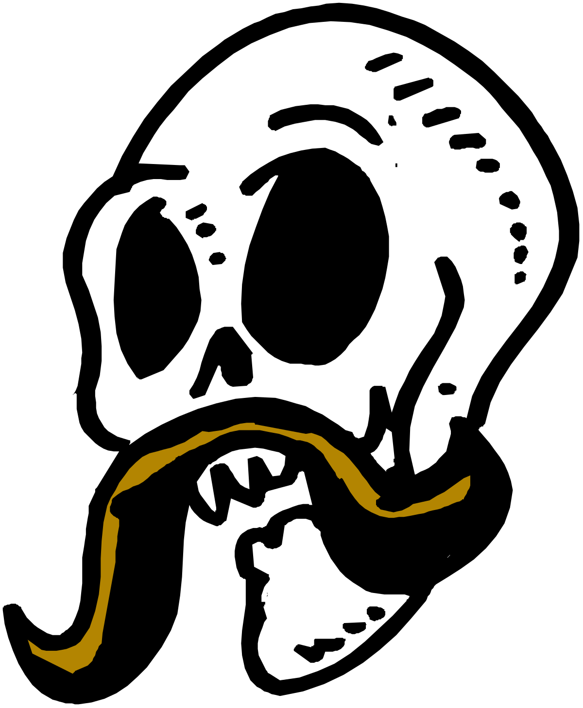 Skull with Mustache Clipart - Unique & Quirky Illustrations