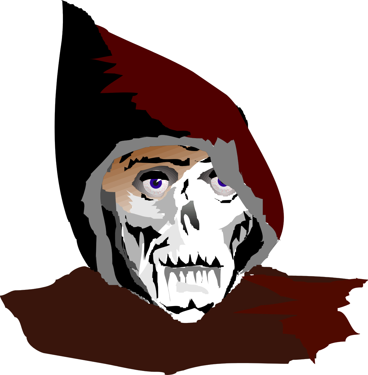 Red Hat Man on Black Background - Bold Clipart for Impactful Visuals