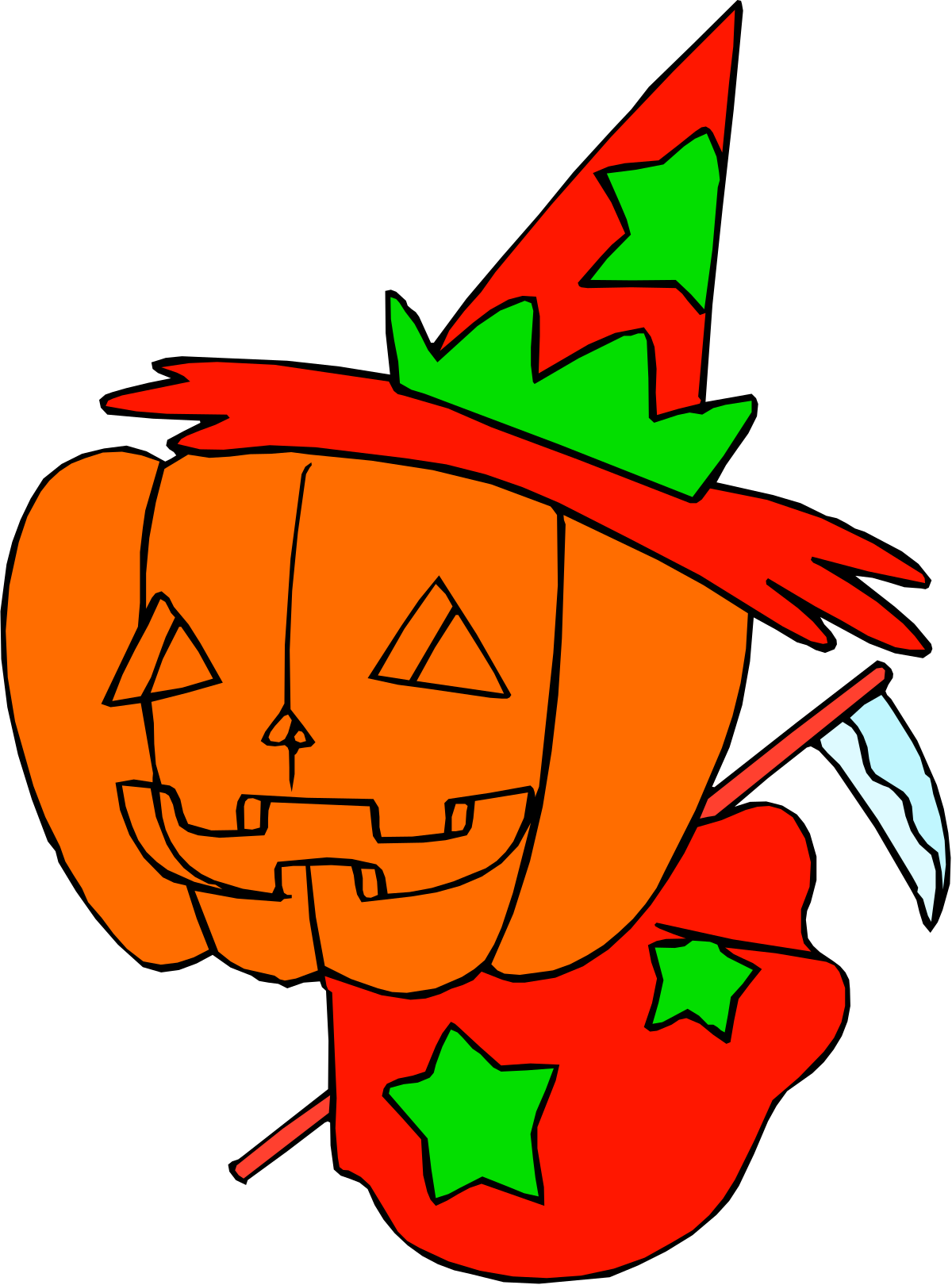 a pumpkin with a knife and a knife in its mouth clip art png transparent Pumpkin with Knife: Spooky Halloween Clipart