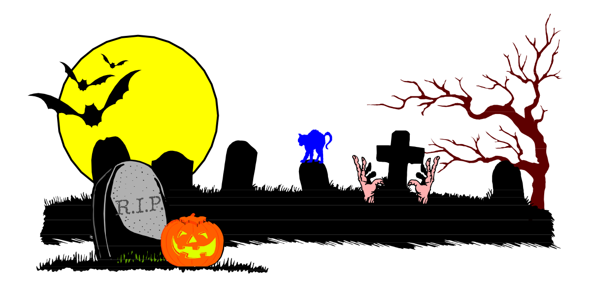 Halloween Pumpkin and Ghost Clipart: Spooky Scene for Your Projects