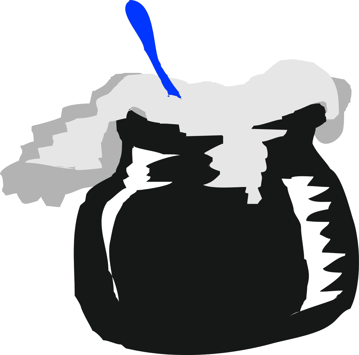Paint Jar with Blue Brush Clipart for Creative Projects