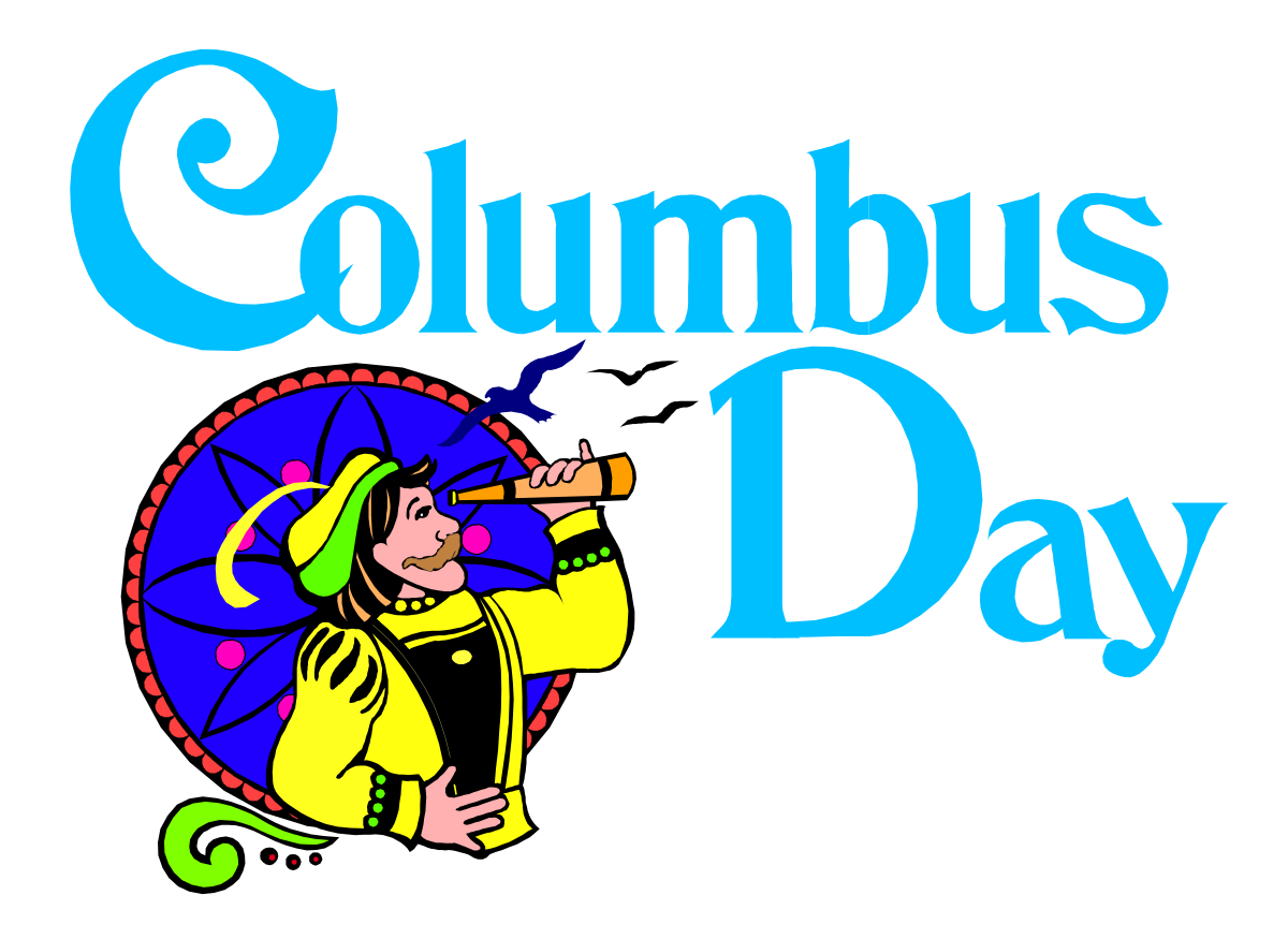 Cartoon Character with Umbrella and Cums Day Sign Clipart