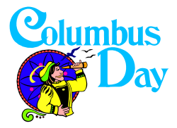 Cartoon Character with Umbrella and Cums Day Sign Clipart