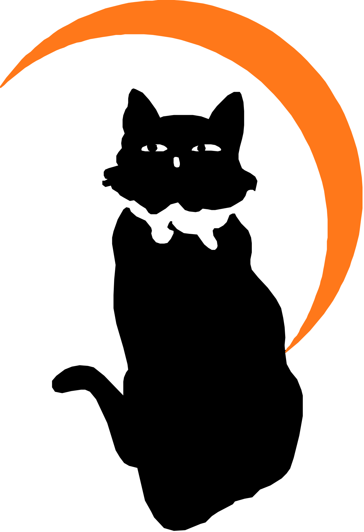 a black and orange moon with a white face clip art png transparent Black and Orange Moon with White Face Clipart - Enchanting Celestial Illustration