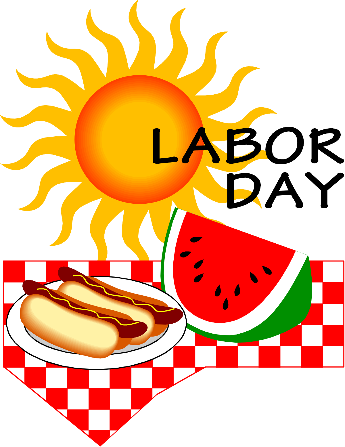 Hot Dog Picnic Table Clipart: Delicious BBQ Treats