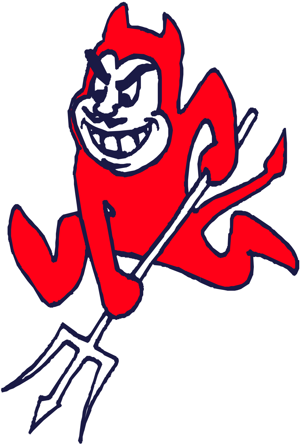 Red Devil Illustration on Black Background for Unique Clipart Designs