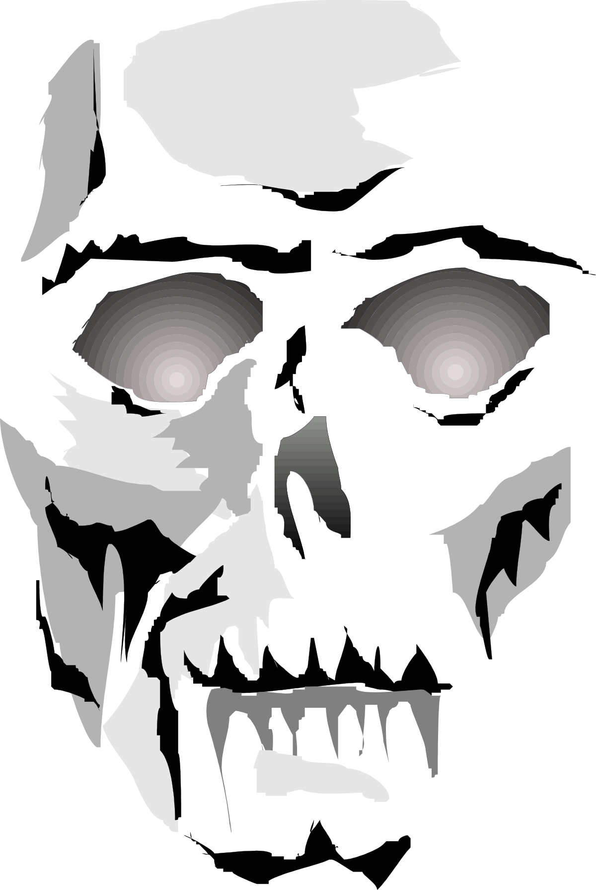 Skull with Glowing Face Clipart - Spooky and Eye-Catching Design