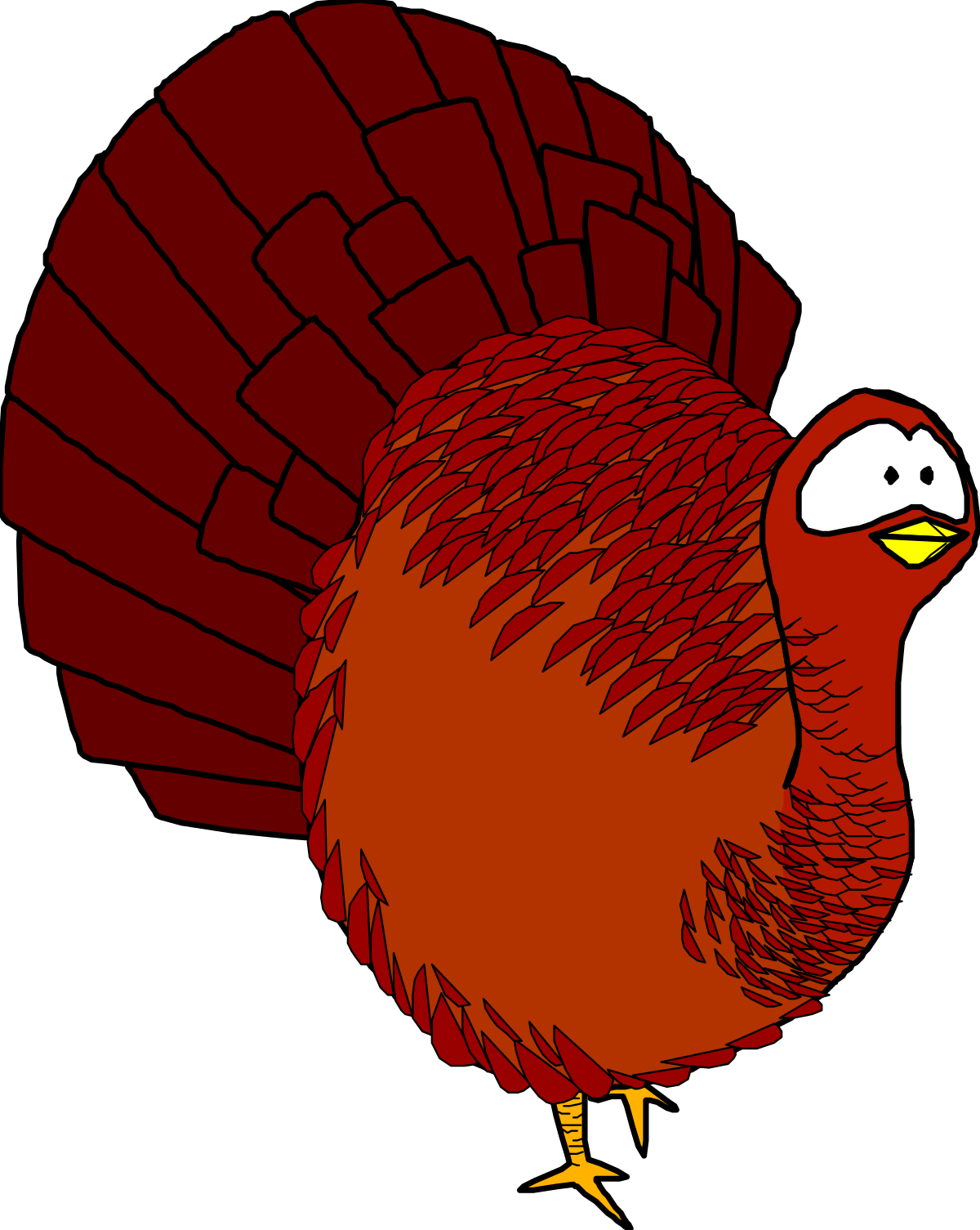 Turkey Clipart with Red Tail and White Face  Perfect for Your Fall Projects