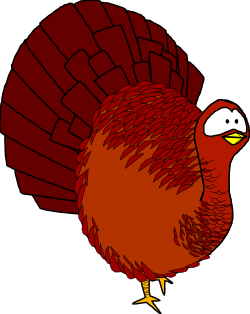 Turkey Clipart with Red Tail and White Face  Perfect for Your Fall Projects