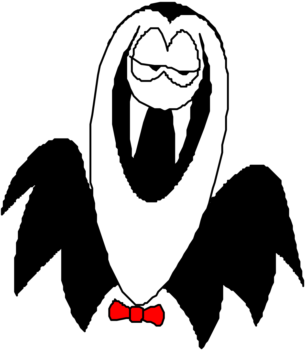 White Beard with Red Bow Tie Clipart for Festive Designs
