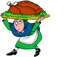 Turkey on Head - Humorous Clipart Illustration