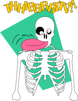 Skeleton with Tongue Sticking Out Clipart - Fun and Playful Design