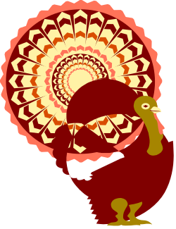 Turkey with Red and Orange Pattern Clipart