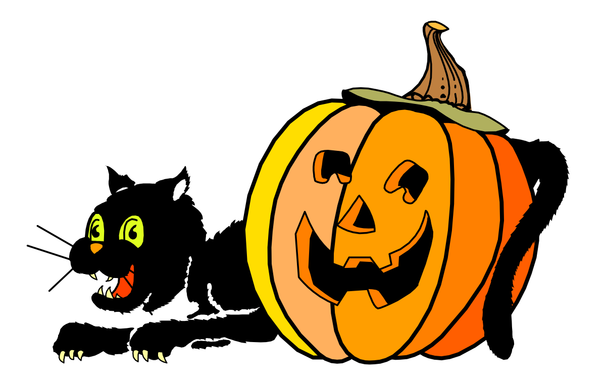 Black Cat and Pumpkin Clipart: Spooky Seasonal Charm