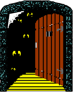 Door with Yellow Arrow Clipart - Directing Towards Opportunities