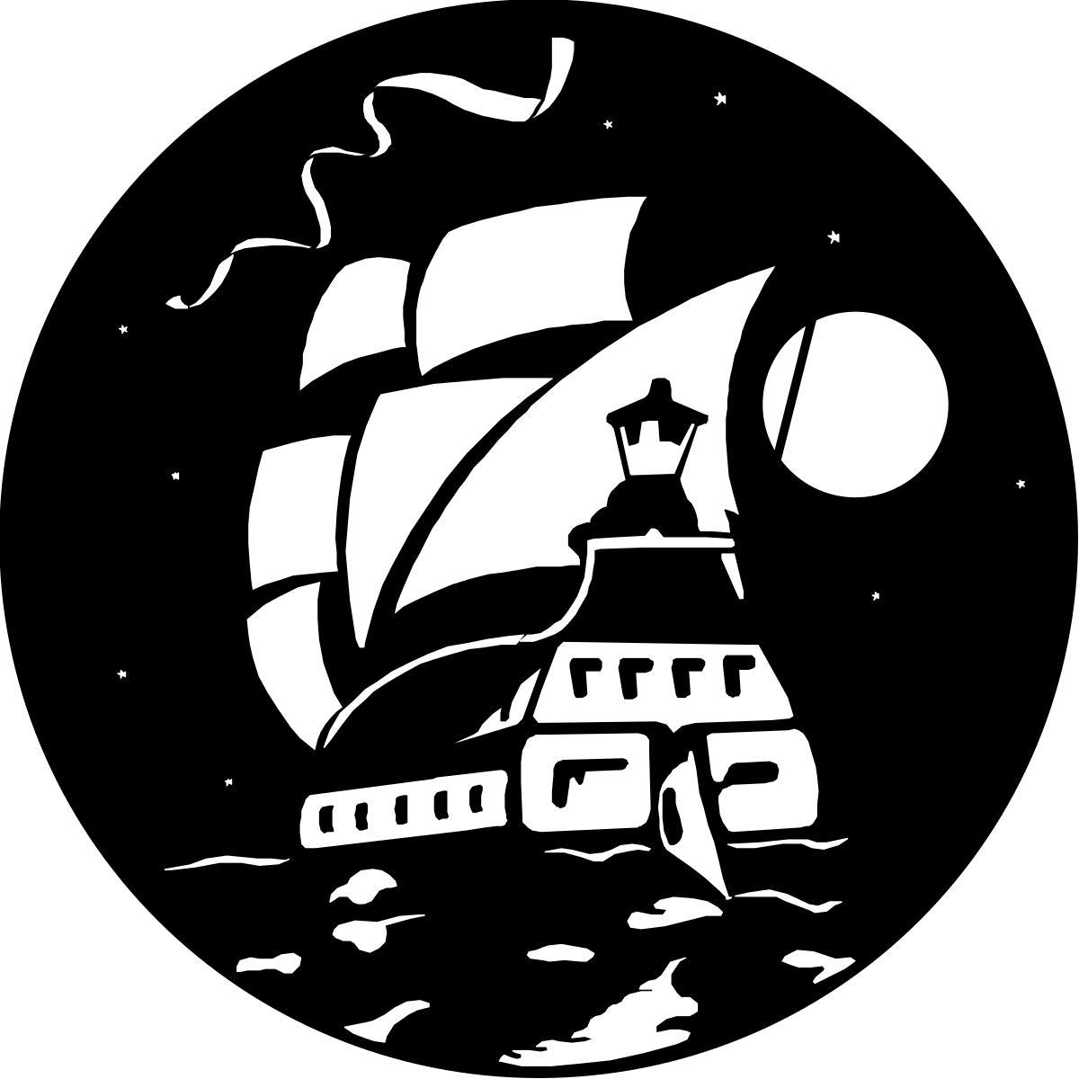 Black and White Ship Clipart for Nautical Designs