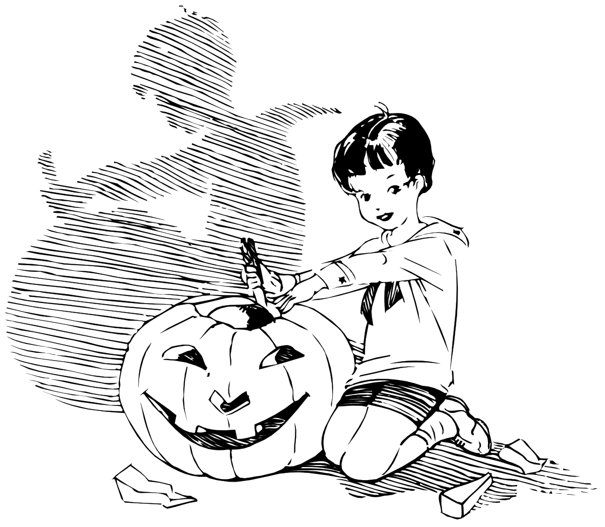 Black and White Man with Hat Clipart - Elegant Monochrome Illustration