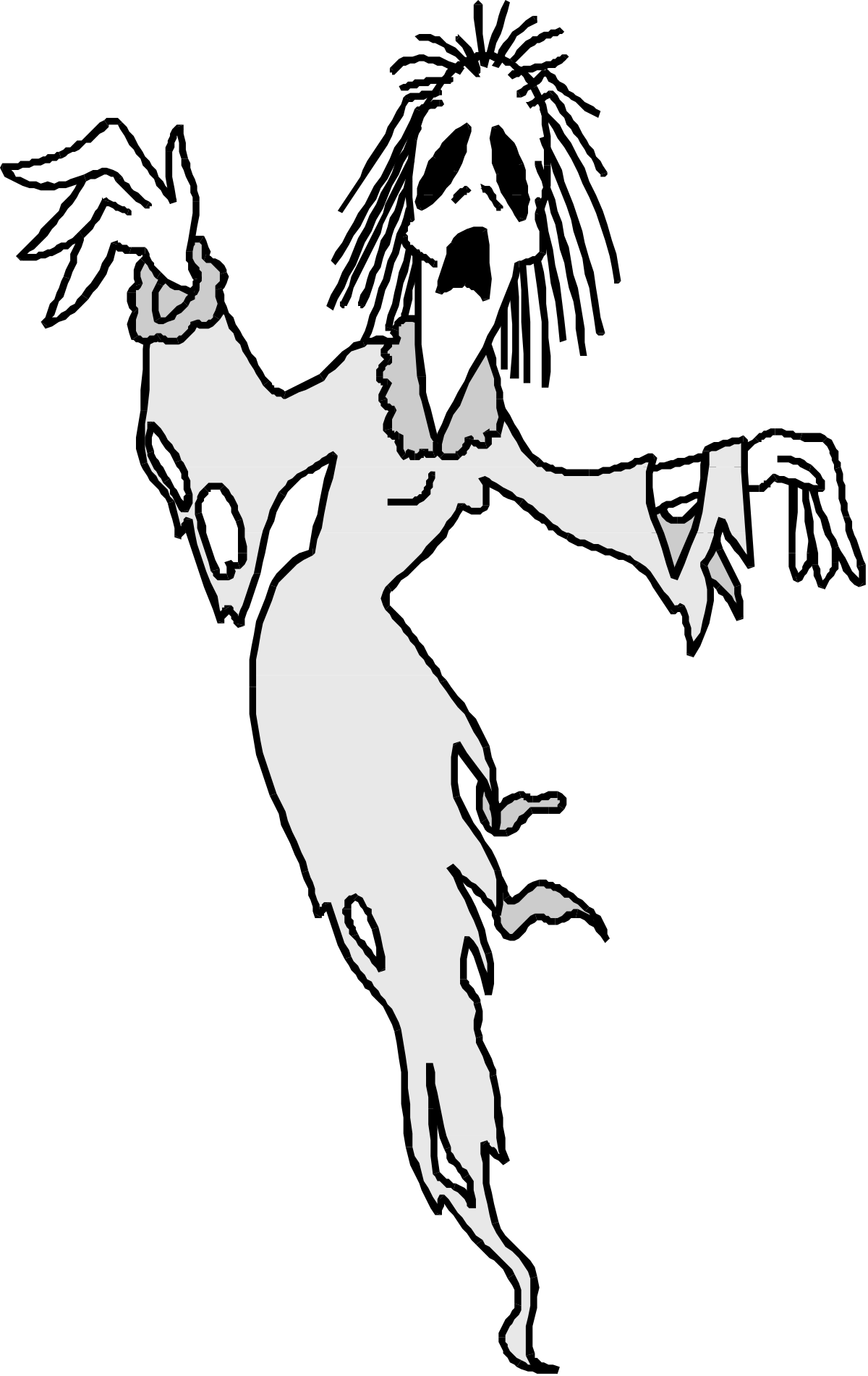 Terrifying Ghost Silhouette of a Dancing Woman Clipart