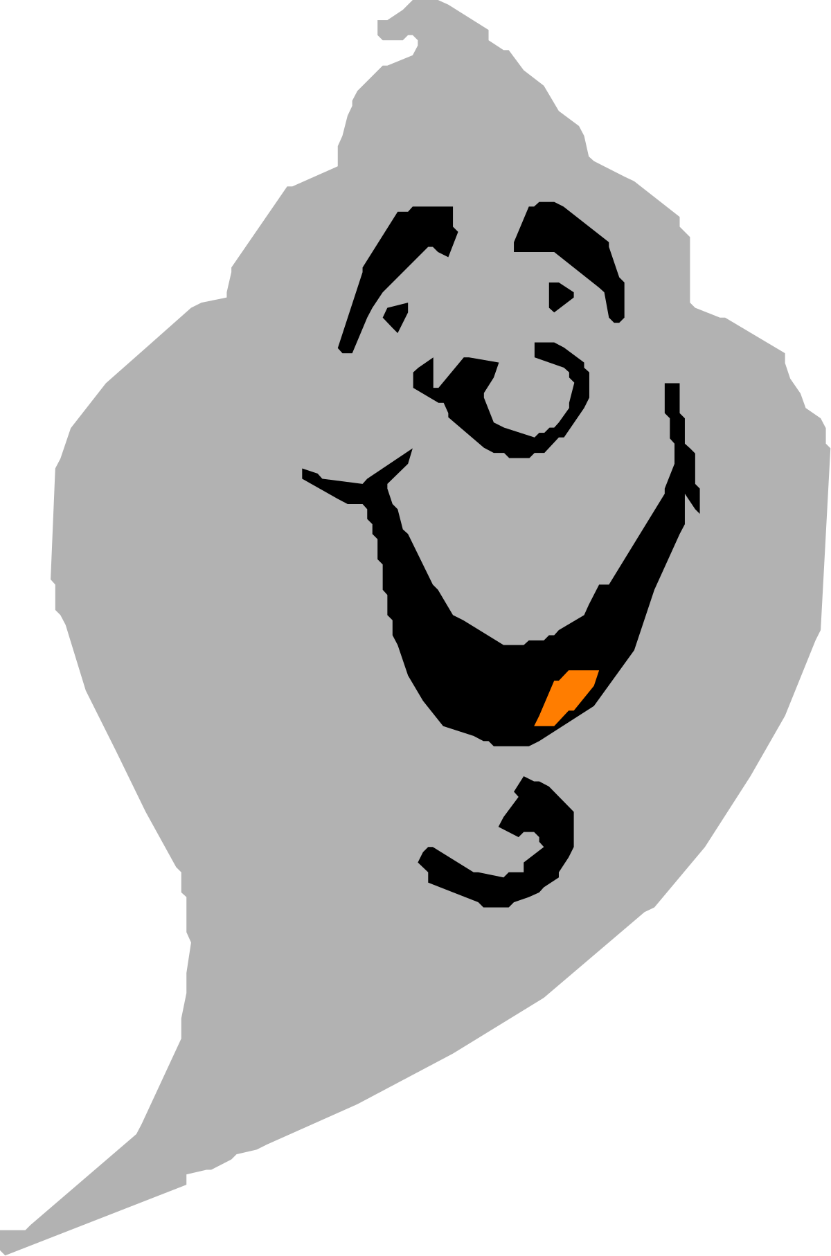 Silhouette of a Smiling Bearded Man - Perfect Clipart for Your Creative Needs