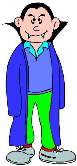 Cartoon Character Clipart: Fun Design in Blue Jacket and Green Pants