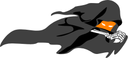 Silhouette of a Man with a Book - Black and White Clipart