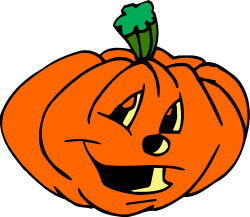 Cartoon Pumpkin with Green Leaf Clipart for Fall Decor