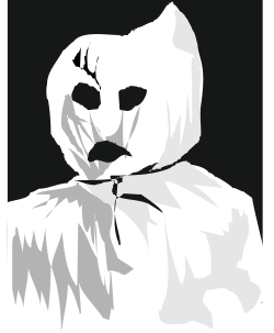 White Bear on Black Background Clipart - Unique and Striking Visuals