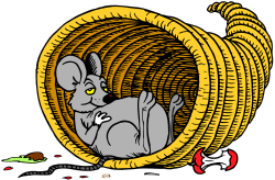 Rat in a Basket - Charming Clipart of a Mouse