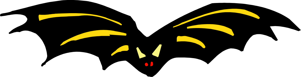 Yellow and Black Bat Logo with Red Nose - Eye-Catching Clipart