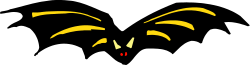 Yellow and Black Bat Logo with Red Nose - Eye-Catching Clipart