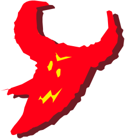 Red Map with Yellow Star Clipart for Creative Projects
