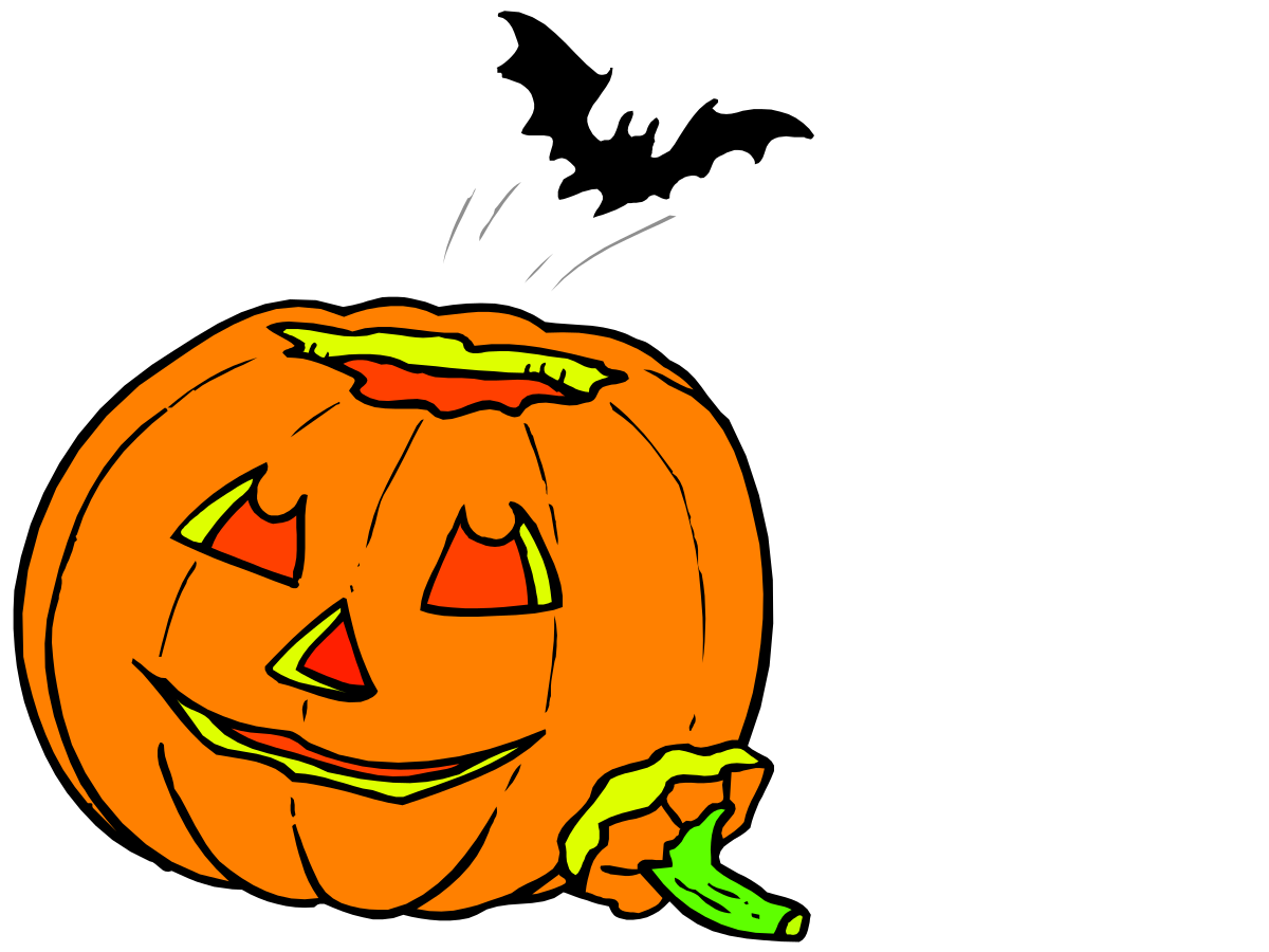 Halloween Pumpkin Clipart: Cartoonish Design with Green Nose
