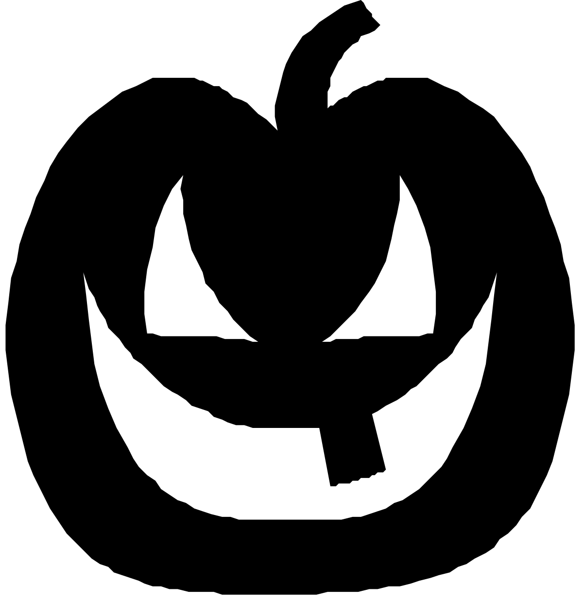 Black and White Pumpkin with a Big Smile - Fun Clipart for Halloween