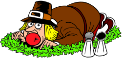 Cartoon Turkey with Red and Green Nose | Fun Thanksgiving Clipart