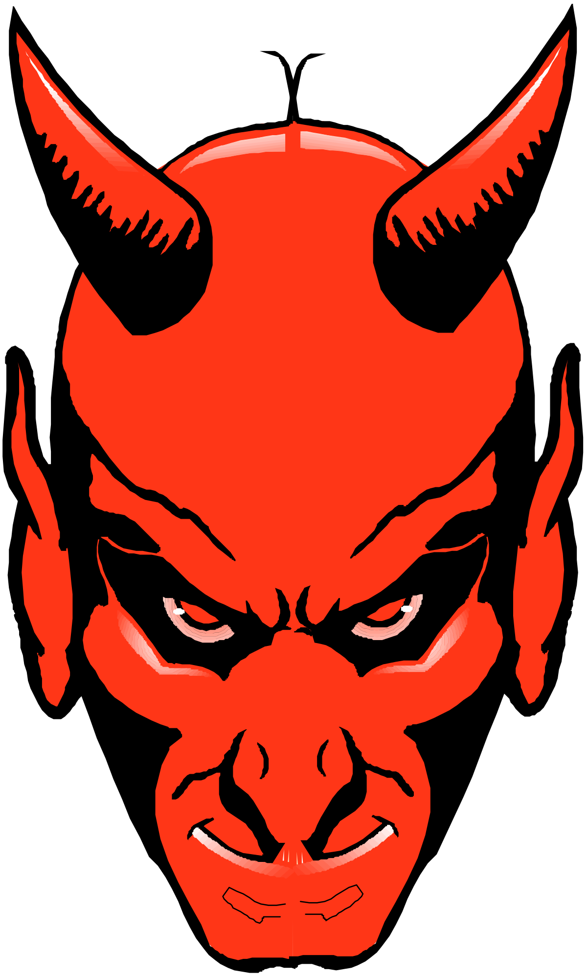 Red Devil Clipart with Horns and Fangs for Dynamic Designs
